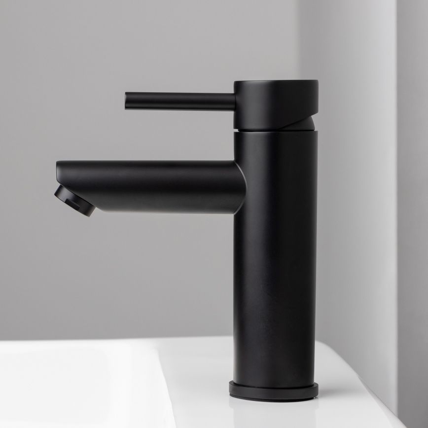 BATH DELUXE 28-017-03-02-02 - Pipa za umivalnik RINGSTED 17,8 cm mat črna
