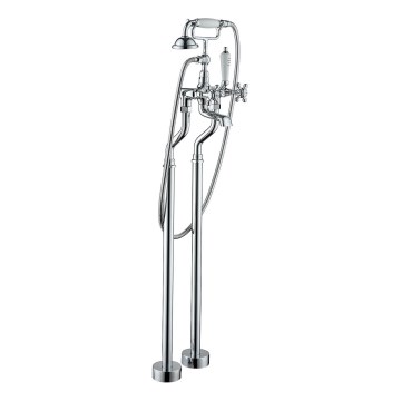 BATH DELUXE 28-108-01-60-00 - Prostostoječi kopalni set s pipo AEROSKOBING 106,3 cm sijajni krom