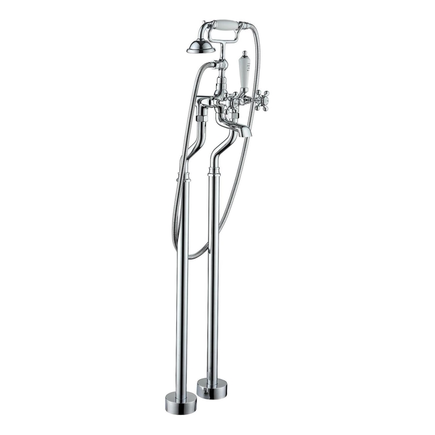 BATH DELUXE 28-108-01-60-00 - Prostostoječi kopalni set s pipo AEROSKOBING 106,3 cm sijajni krom