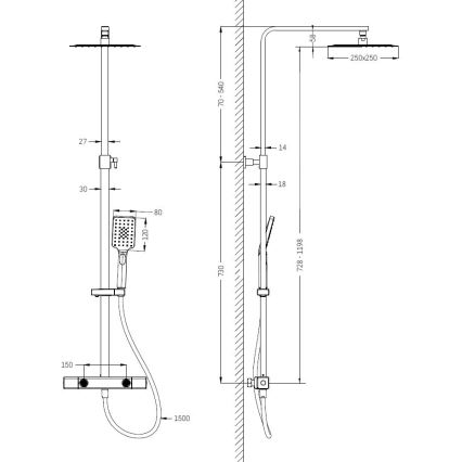 BATH DELUXE 31-120-06-01-00 - Tuš set s termostatsko pipo NAESBY mat bela