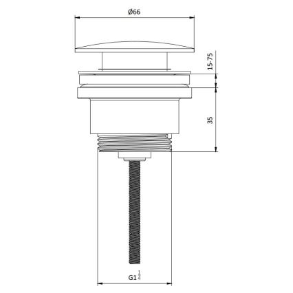 BATH DELUXE 33-004-05-01-04 - Odpadni umivalnik RODBY pr. 6,6 cm bela