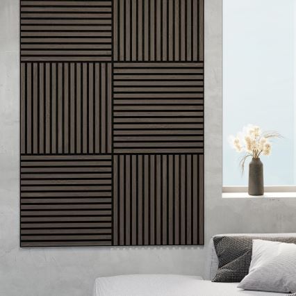 BATH DELUXE 54-060-08-84-12 - SET 4x Akustični stenski panel DANVIKEN 60x60 cm oreh