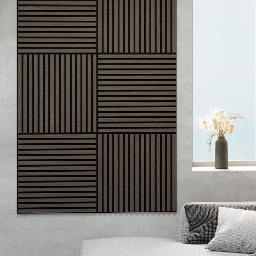 BATH DELUXE 54-060-08-84-12 - SET 4x Akustični stenski panel DANVIKEN 60x60 cm oreh