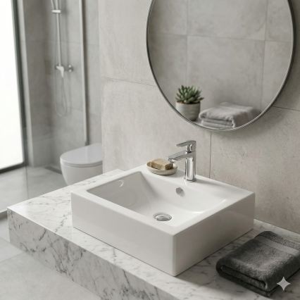 Bathco 0010 - Pultni umivalnik BOLONIA 51x45,5 cm porcelan/bela