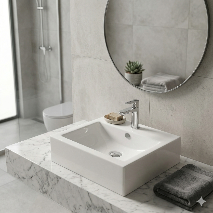 Bathco 0010 - Pultni umivalnik BOLONIA 51x45,5 cm porcelan/bela