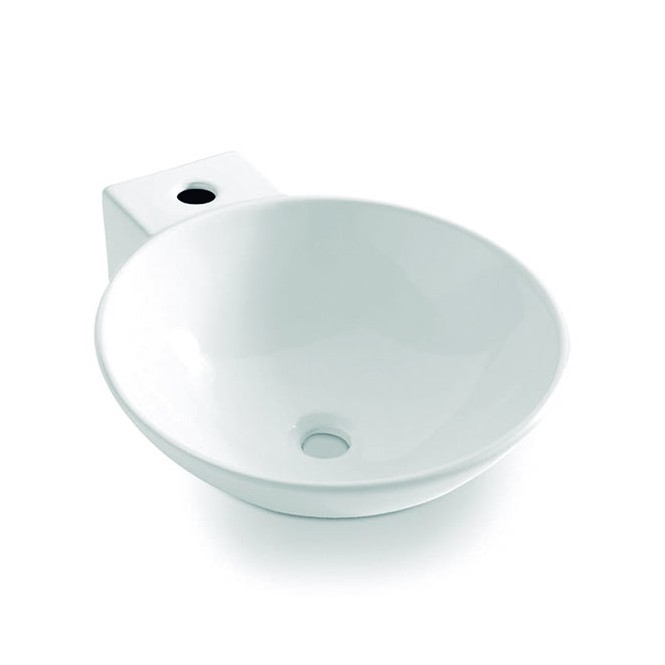 Bathco 0028 - Nadpultni umivalnik BAYONA 42x50,5 cm porcelan/bela