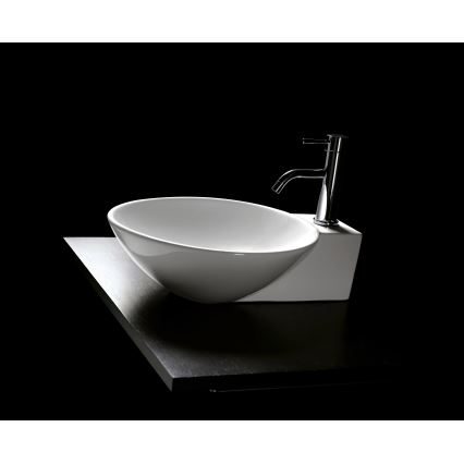 Bathco 0028 - Nadpultni umivalnik BAYONA 42x50,5 cm porcelan/bela
