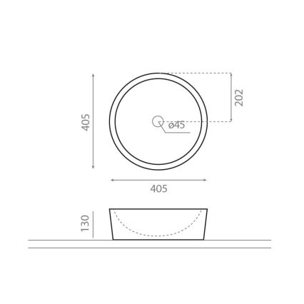 Bathco 00307 - Nadpultni umivalnik DUAL, premer 40,5 cm, kamen/bež