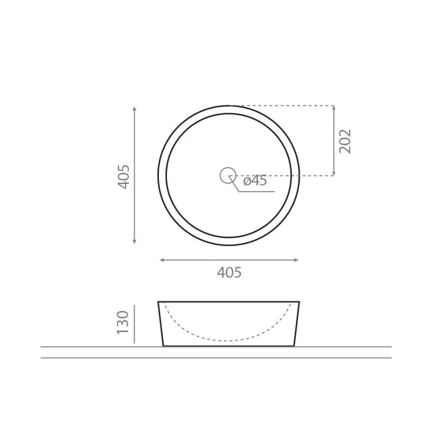 Bathco 00307 - Nadpultni umivalnik DUAL, premer 40,5 cm, kamen/bež