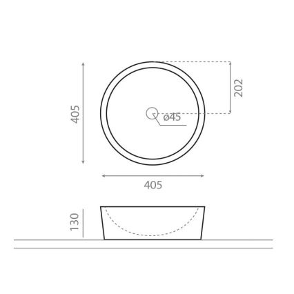 Bathco 00308 - Nadpultni umivalnik DUAL, premer 40,5 cm, kamen/siva