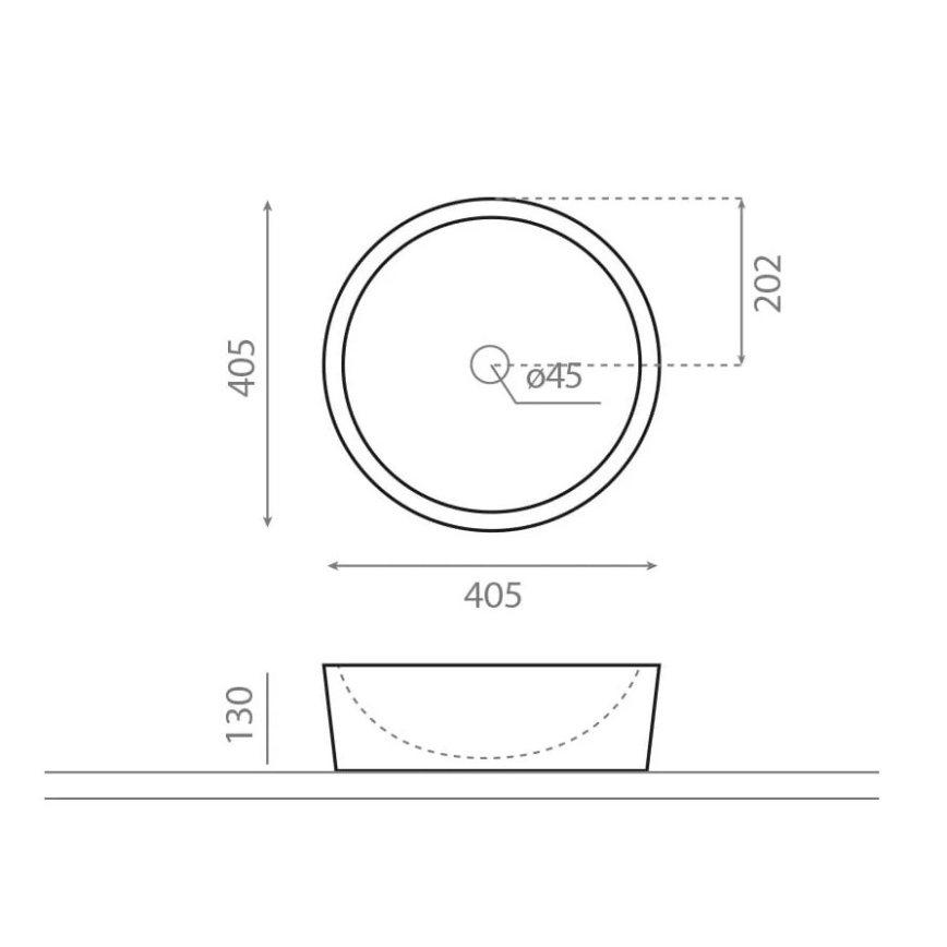 Bathco 00308 - Nadpultni umivalnik DUAL, premer 40,5 cm, kamen/siva
