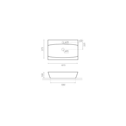 Bathco 0041 - Nadpultni umivalnik SARDINERO 61,5x37,5 cm porcelan/bela