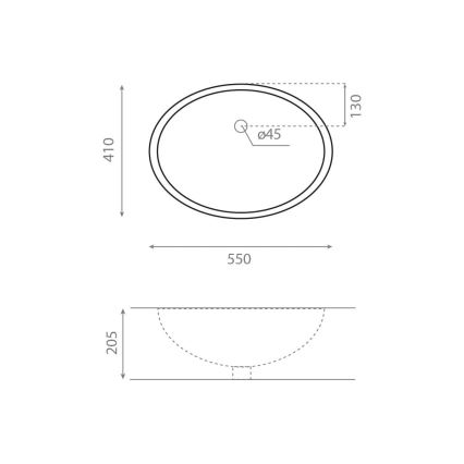 Bathco 0053 - Vgradni umivalnik ANCONA 55x41 cm porcelan/bela