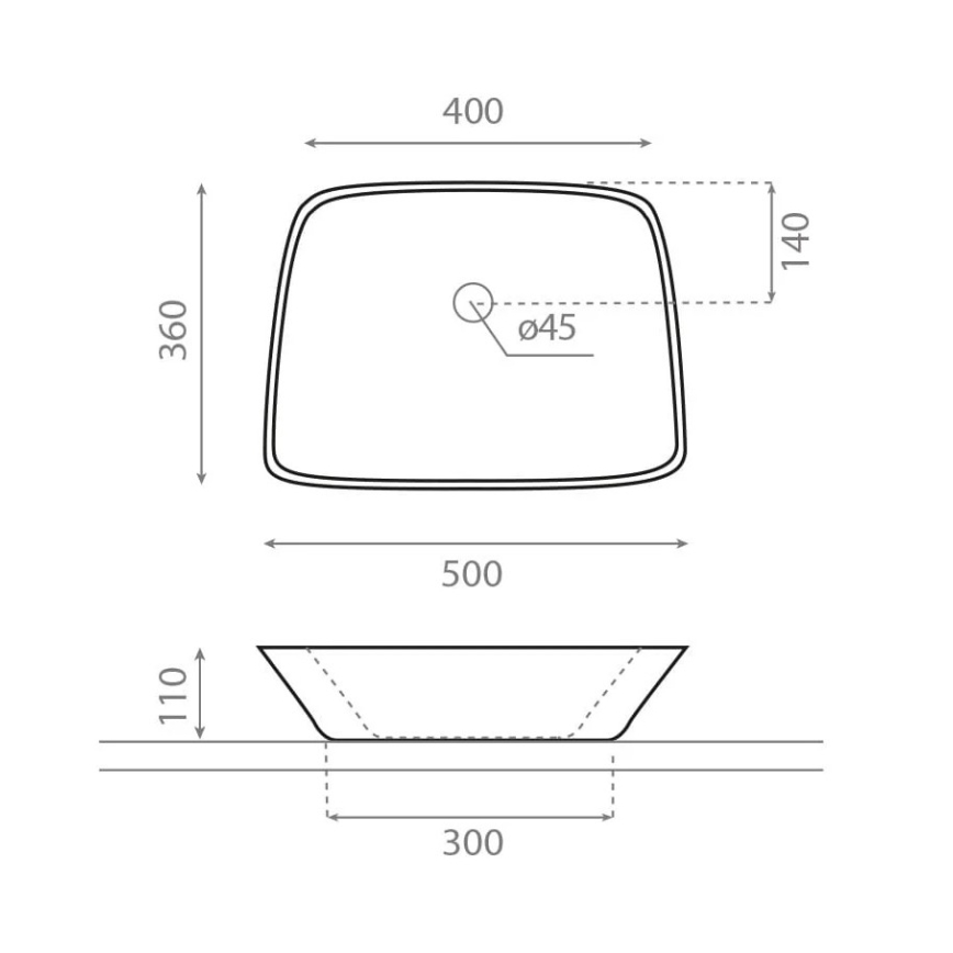 Bathco 0091 - Pultni umivalnik ANABEL 50x36 cm porcelan/bela