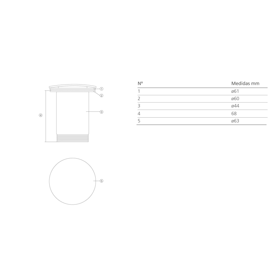 Bathco 0212 - Odtok za umivalnik brez preliva s klik-klak mehanizmom, premer 6 cm, sijajni krom