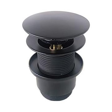 Bathco 0212NE - Umivalni odtok CLICK-CLACK brez preliva, Ø 6 cm, mat črna