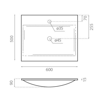 Bathco 0507 - Vgradni umivalnik MONACO 60x50 cm iz smole/bela