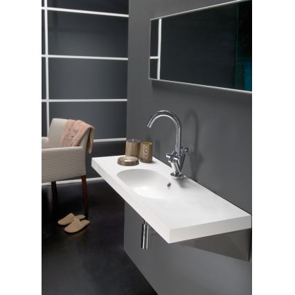 Bathco 0516 - Vgradni umivalnik ICE 60x35 cm iz smole/bela