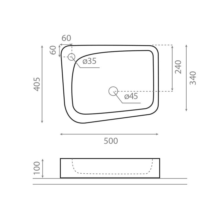Bathco 4001 - Umivalnik za položitev na pult ARAGON 50x40,5 cm porcelan/bela