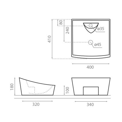 Bathco 4002 - Pultni umivalnik SORIA 40x41 cm porcelan/bela