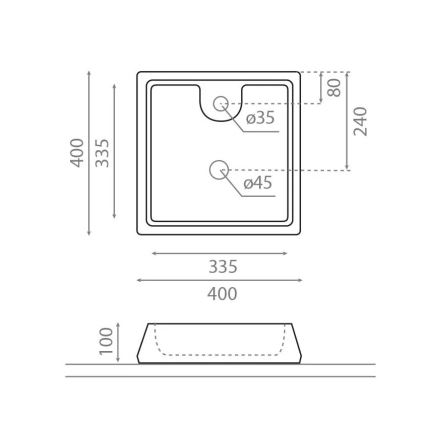 Bathco 4003 - Pultni umivalnik GALICIA 40x40 cm porcelan/bela