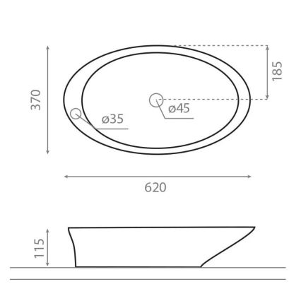 Bathco 4020 - Nadpultni umivalnik PURE 62x37 cm porcelan/bela