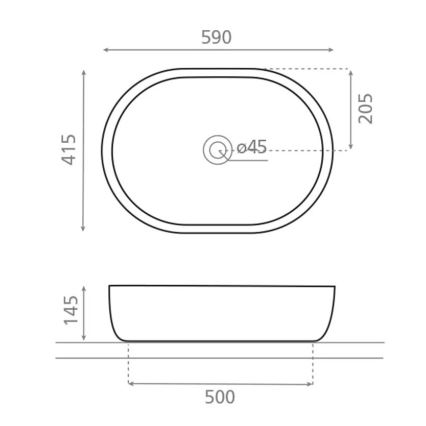 Bathco 4037 - Nadpultni umivalnik TOULOUSE 59x41,5 cm porcelan/bela