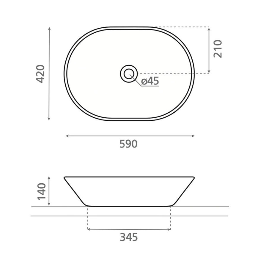 Bathco 4038 - Pultni umivalnik TOULOUSE 59x42 cm porcelan/bela