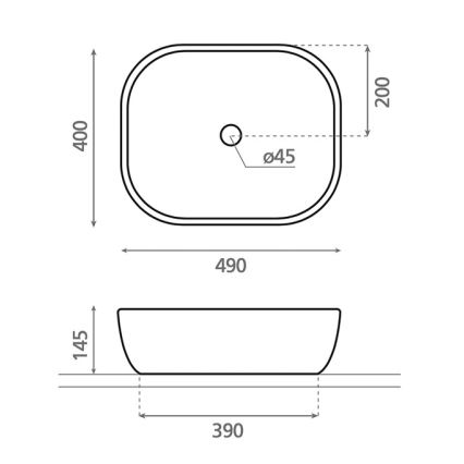 Bathco 4072 - Pultni umivalnik OLEA 49x40 cm porcelan/bela