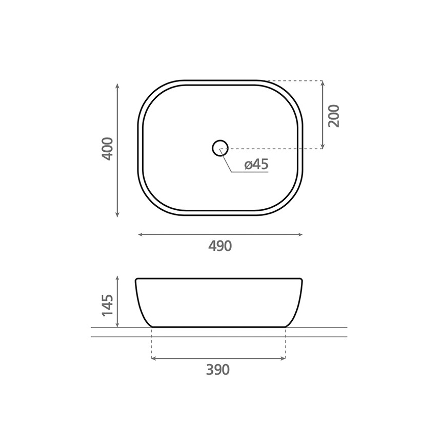 Bathco 4072 - Pultni umivalnik OLEA 49x40 cm porcelan/bela