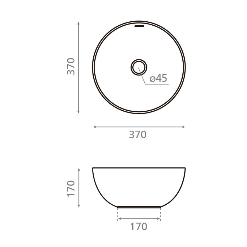 Bathco 4131 - Umivalnik na pult BARI premer 37 cm porcelan/bela