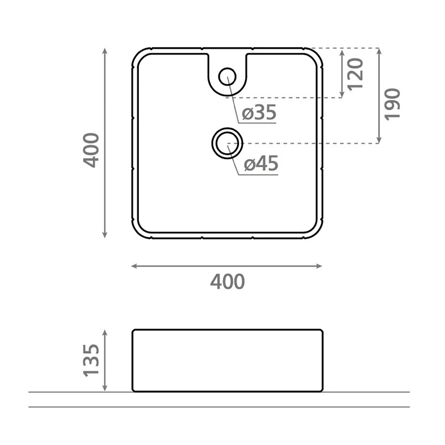 Bathco 4162 - Umivalnik za pult CIRCUS 40x40 cm porcelan/bež