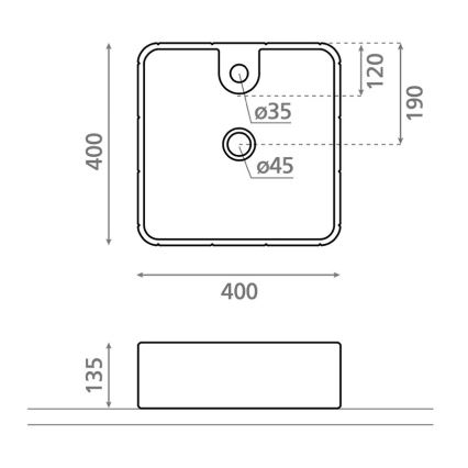 Bathco 4163 - Nadpultni umivalnik CIRCUS 40x40 cm porcelan/bela