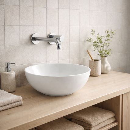 Bathco 4914 - Namizni umivalnik DAKAR Ø 30 cm, porcelan/bela