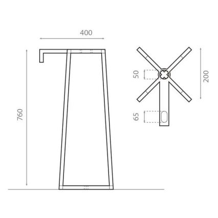 Bathco 8216 - Stojalo za umivalnik VOLTA 76x40 cm, jeklo/visokosijajni krom