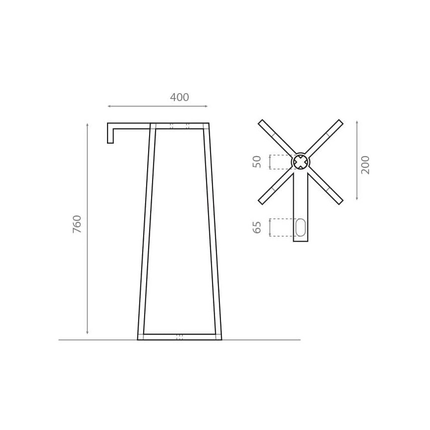 Bathco 8216 - Stojalo za umivalnik VOLTA 76x40 cm, jeklo/visokosijajni krom