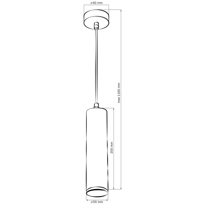 Bathroom lestenec na vrvici TURYN 1xGU10/10W/230V IP44 bela
