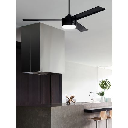 BAYSIDE 213033 - LED Stropni ventilator LAGOON GX53/17W/230V črna + Daljinski upravljalnik