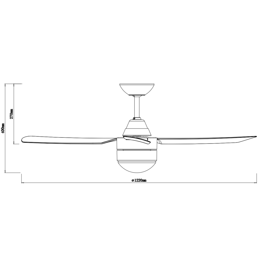 BAYSIDE 531017 - Stropni ventilator MEGARA 2xE14/15W/230V antracit + Daljinski upravljalnik