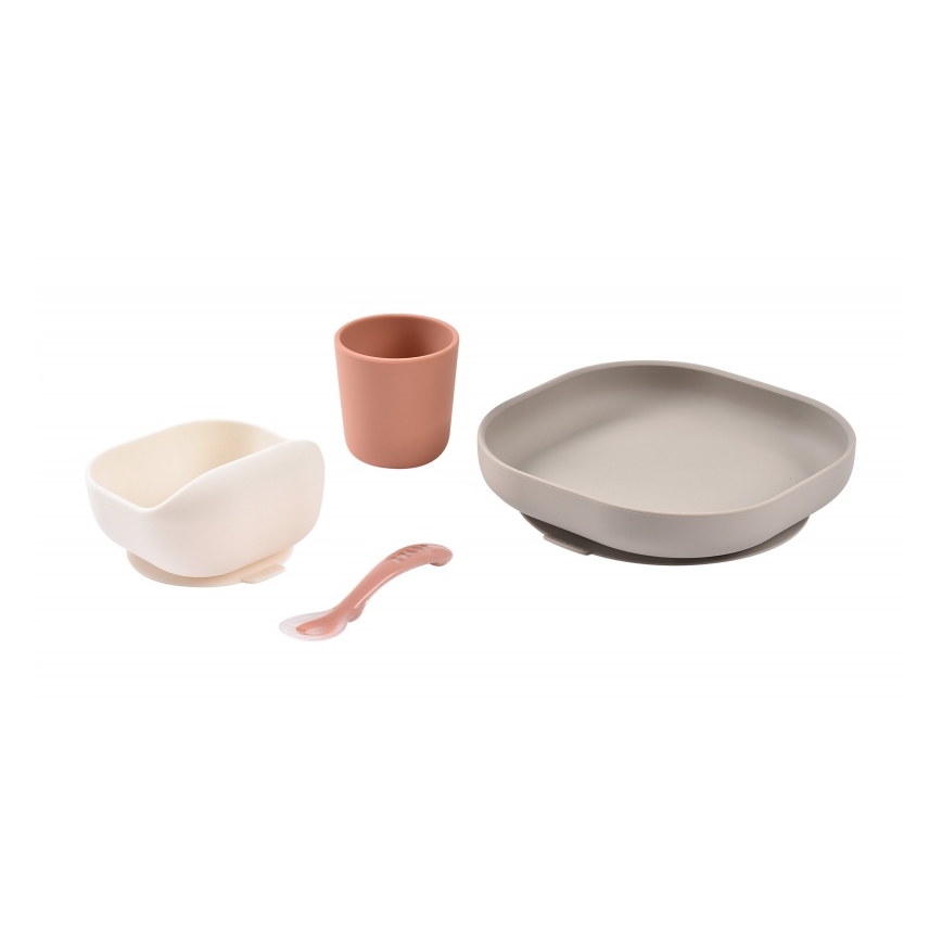 Beaba - Otroški jedilni set Terracotta 4 kosi