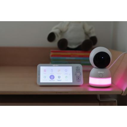 Beaba - Pametna otroška varuška z monitorjem ZEN NIGHT 720p 5V 4000 mAh Wi-Fi bela