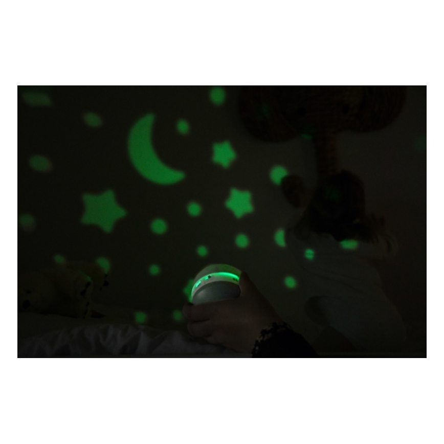 Beaba - Projektor z melodijo PIXIE USB/5V 1300 mAh zelena