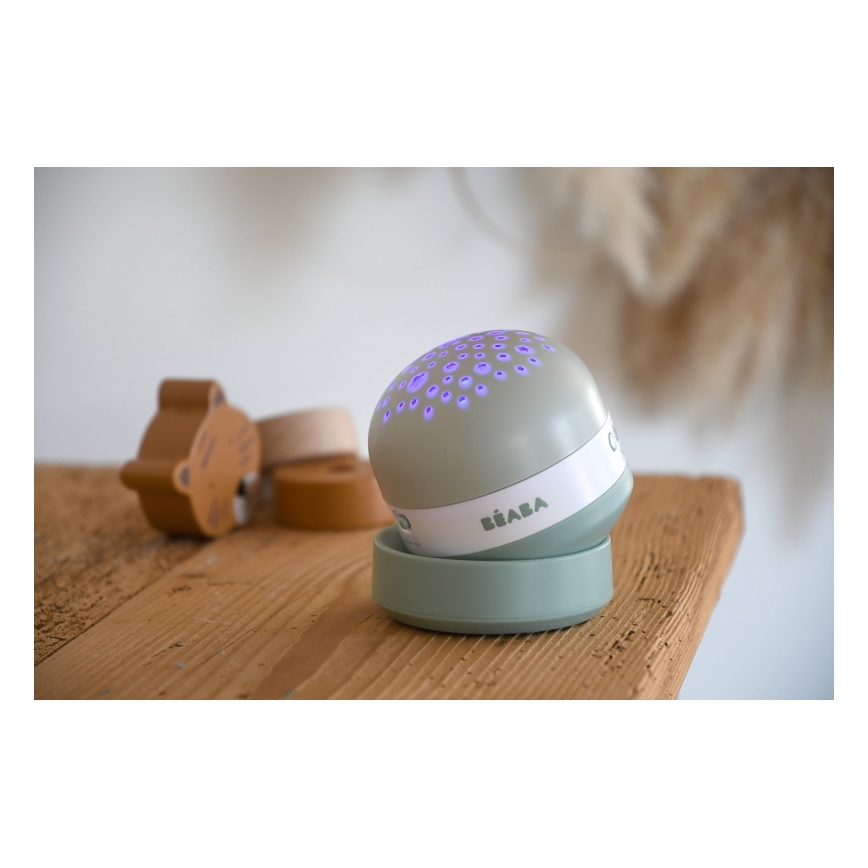 Beaba - Projektor z melodijo PIXIE USB/5V 1300 mAh zelena