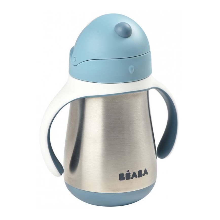 Beaba - Termo izolirana skodelica s slamico 250 ml modra