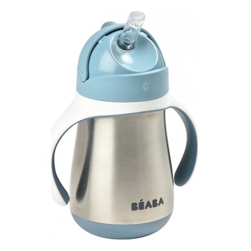 Beaba - Termoizoliran lonček s slamico 250 ml, moder