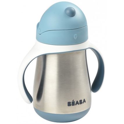 Beaba - Termoizoliran lonček s slamico 250 ml, moder