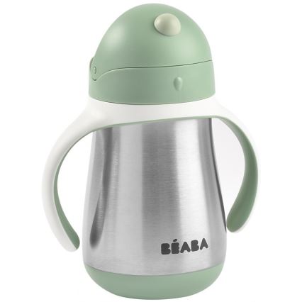 Beaba - Termoizoliran lonček s slamico 250 ml zelen