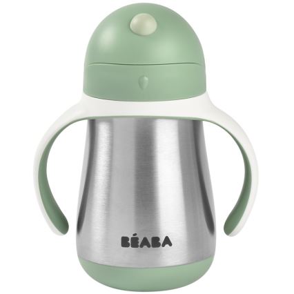 Beaba - Termoizoliran lonček s slamico 250 ml zelen