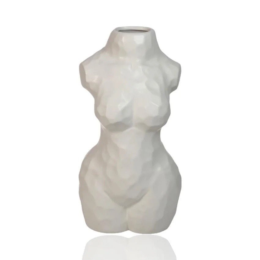 Bela keramična vaza, 30 cm