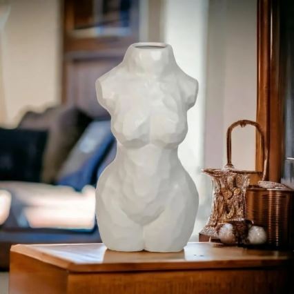Bela keramična vaza, 30 cm